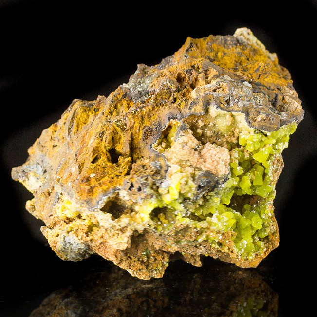 3.9" Grass Green PYROMORPHITE Sharp 6-Sided Crystals on Matrix Morocco for sale