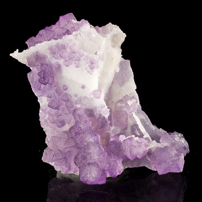 2.7" Octahedral Purple FLUORITE Crystals Fluorite On Quartz Dulcita AZ for sale