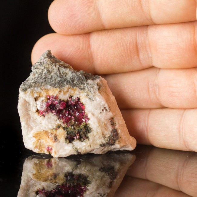 2.2" Magenta Red ROSELITE Bright Sparkling Translucent Crystals Morocco for sale