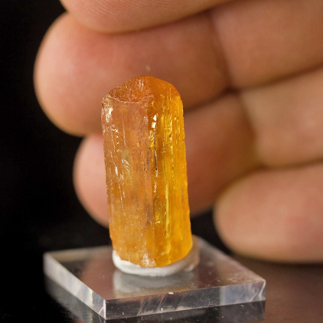 1.1" 28.3ct Brite Terminated Gemmy Orange IMPERIAL TOPAZ Crystal Brazil for sale