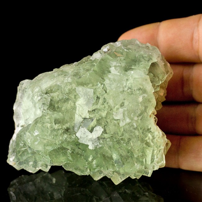 3.6" Coke Bottle Green GEM FLUORITE Glassy Transparent Crystals China for sale