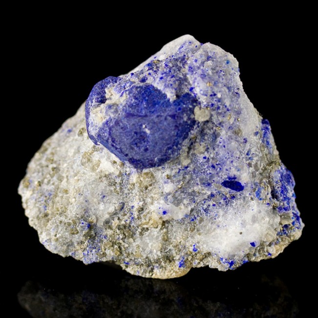 1.8" DarkBlue LAZURITE LAPIS LAZULI Crystal in White Marble Afghanistan for sale