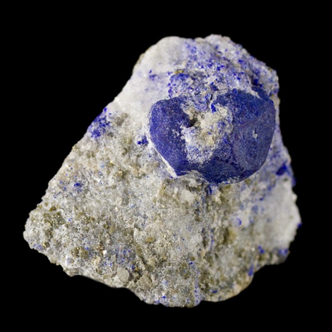 1.8" DarkBlue LAZURITE LAPIS LAZULI Crystal in White Marble Afghanistan for sale