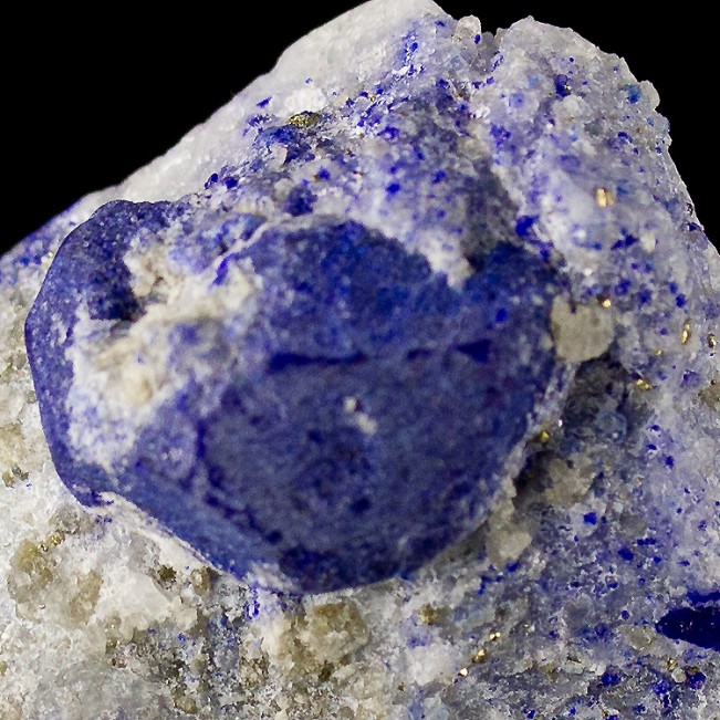1.8" DarkBlue LAZURITE LAPIS LAZULI Crystal in White Marble Afghanistan for sale