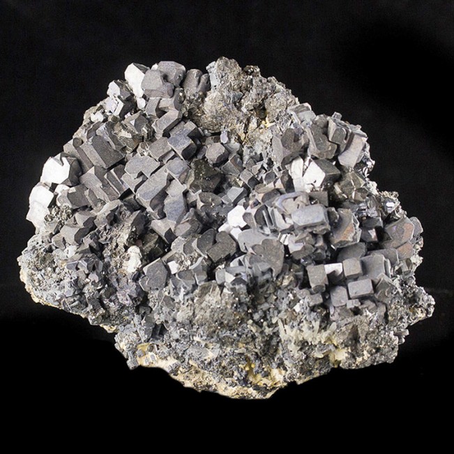 5" SharpGray Metallic Cubic GALENA Crystals on Matrix Dal'negorsk Russia for sale