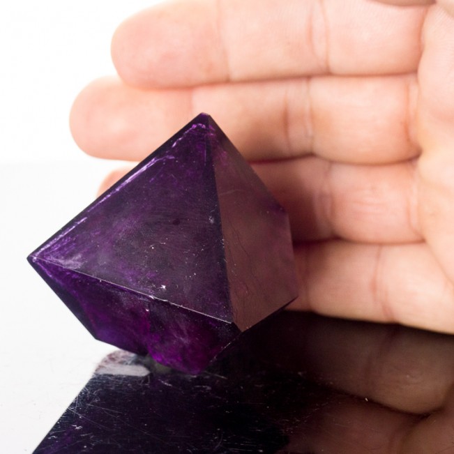 2.2" Lab Grown Purple Violet Octahedral ALUM Crystal on Matrix Poland for sale