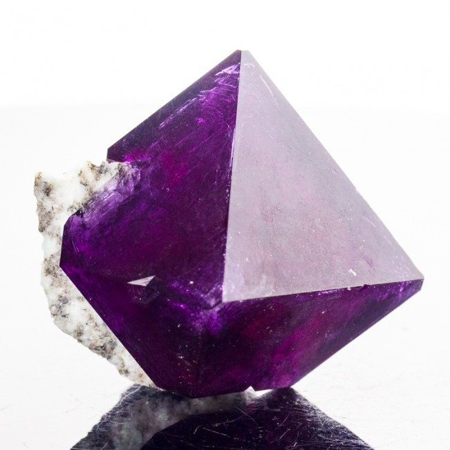 2.2" Lab Grown Purple Violet Octahedral ALUM Crystal on Matrix Poland for sale