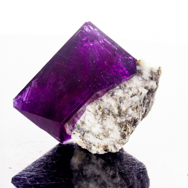 2.2" Lab Grown Purple Violet Octahedral ALUM Crystal on Matrix Poland for sale