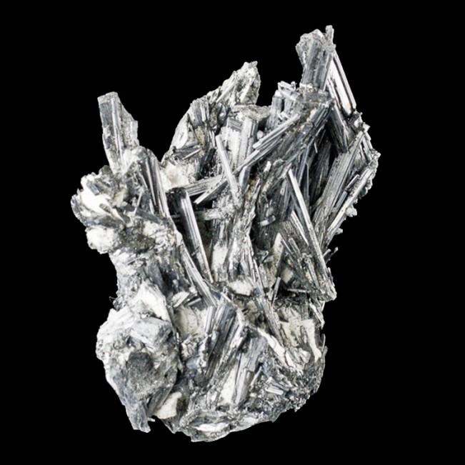 4" STIBNITE Terminated Brilliant Metallic Mirror Bright Crystals China for sale