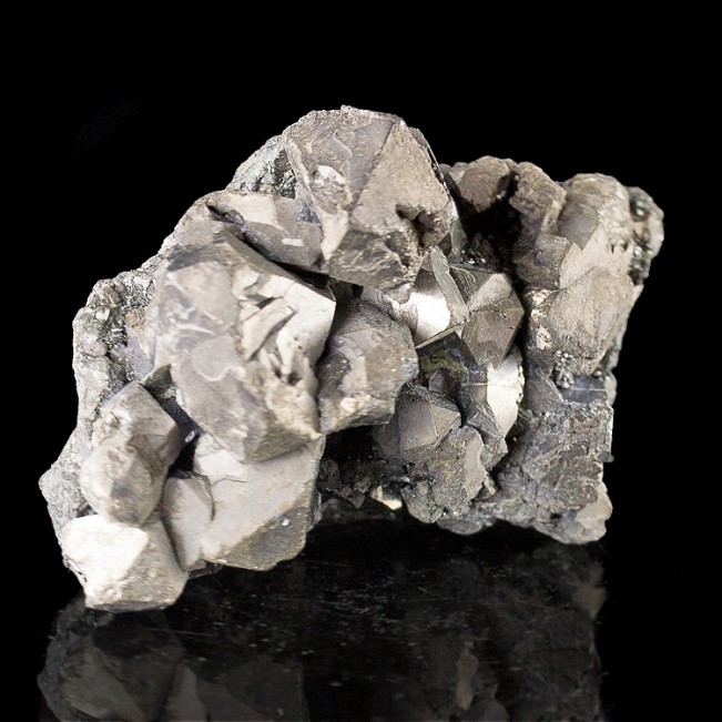 3.5" Sharp Metallic Silver Octahedral GALENA Crystals Dalnegorsk Russia for sale