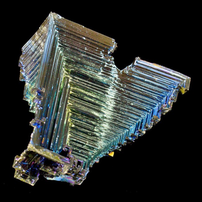 3" Shiny Metallic Blue-Yellow-Magenta BISMUTH Hoppered Crystals England for sale