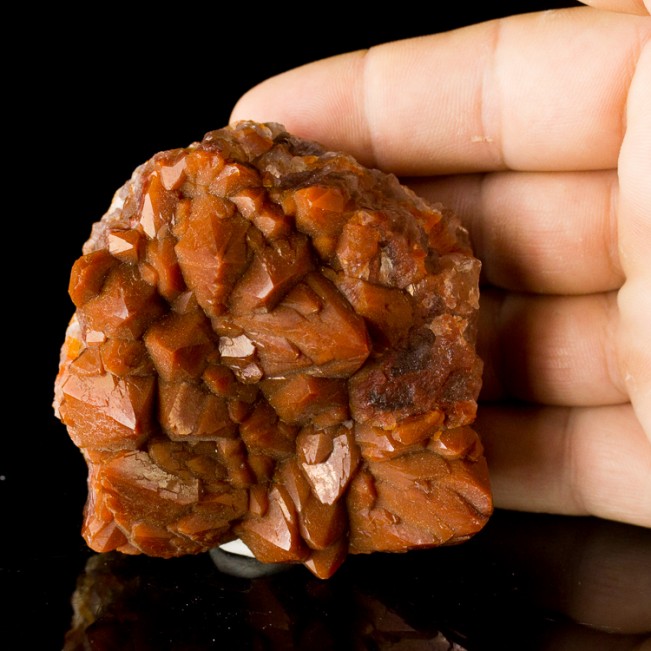 3.2" Vibrant Brick RED QUARTZ Sharp Terminated Crystals to 1.1" Morocco for sale