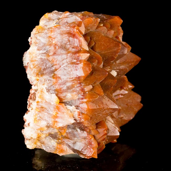 3.2" Vibrant Brick RED QUARTZ Sharp Terminated Crystals to 1.1" Morocco for sale