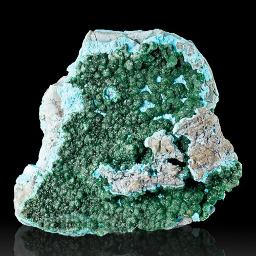 4" MALACHITE Crystals w-Vibrant Turquoise Bot...