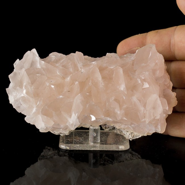 4.8" PINK CALCITE Sharp Shiny Wedge Shape Tabular Crystals Hunan China for sale