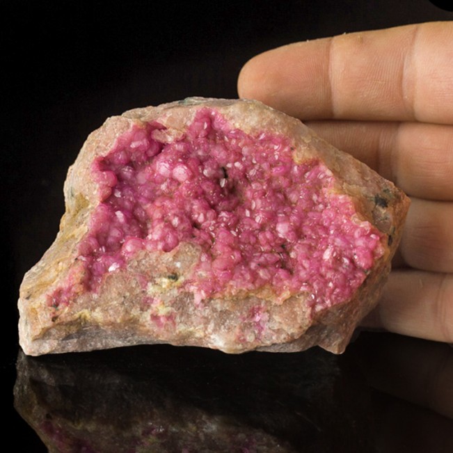 4.1" BrightFlashy COBALTOAN CALCITE Crystals on Matrix Hot Pink Morocco for sale