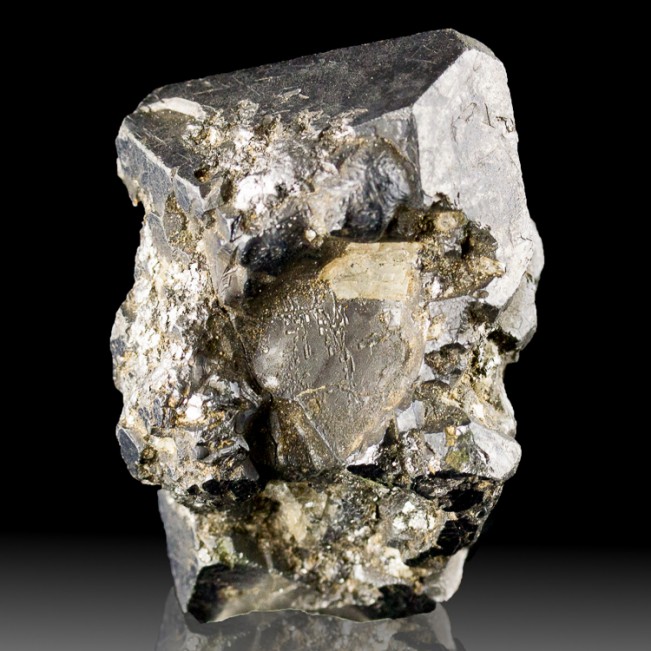 1.7" Octahedral Black ALABANDITE Terminated Crystal Merelani Tanzania for sale