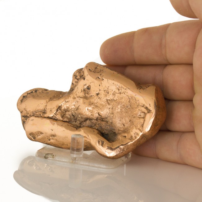 3.8" 9 oz Lustrous Gleaming Polished Red Orange COPPER NUGGET Michigan for sale