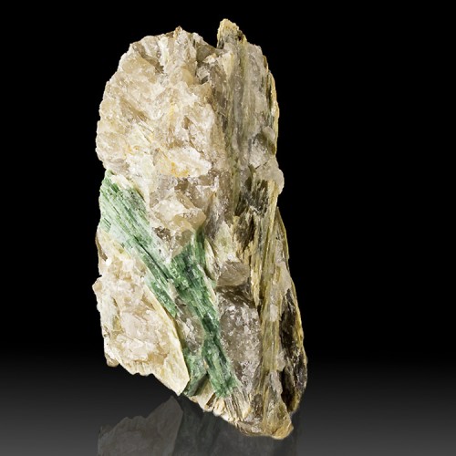 5.6" GREEN TOURMALINE Crystals in Smoky Quart...