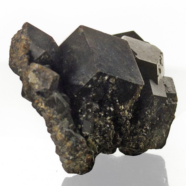 2.6" Dark ChocolateBrown MELANITE Crystals v.Andradite Sharp+Shiny Mali for sale
