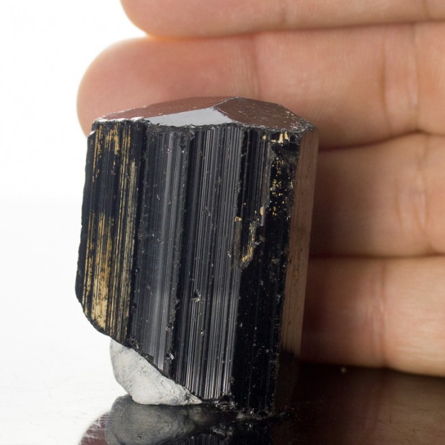 1.7" Black SCHORL TOURMALINE Terminated Crystal Brazil Old Collection for sale