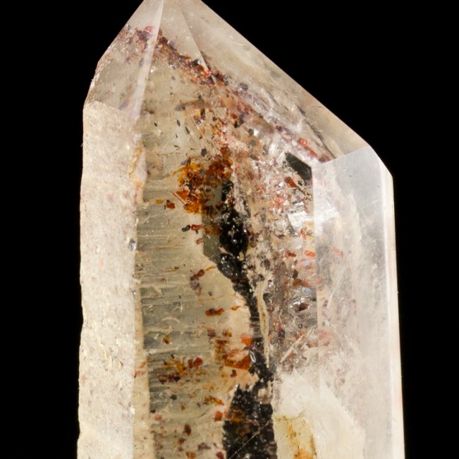 1.8" CONFETTI QUARTZ with BrightRed Lepidocrosite Inclusions Madagascar for sale