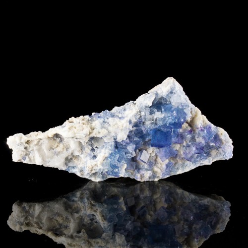 5.2" Cubic BLUE FLUORITE Sharp Crystals on 2 ...