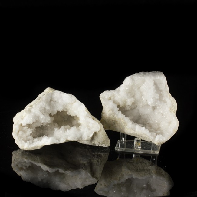 5.2" Split GEODE Both Halves Lined w/Twinkling Quartz Crystals Morocco for sale