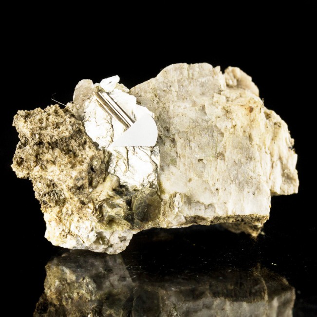 1.9" Off White BERTRANDITE Micro Crystals in Dissolved Beryl Bethel CT for sale