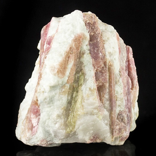 3.7" Milky Quartz Shot Through w-MagentaPink TOURMALINE Crystals Brazil for sale