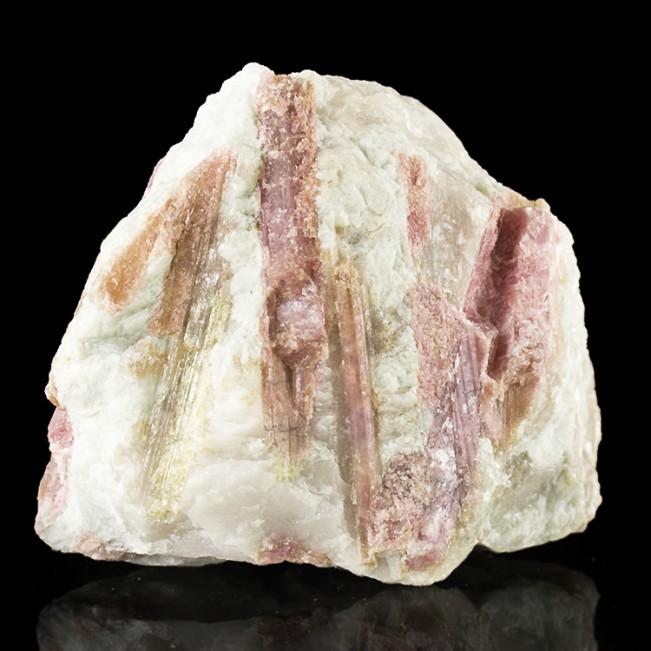 3.7" Milky Quartz Shot Through w-MagentaPink TOURMALINE Crystals Brazil for sale