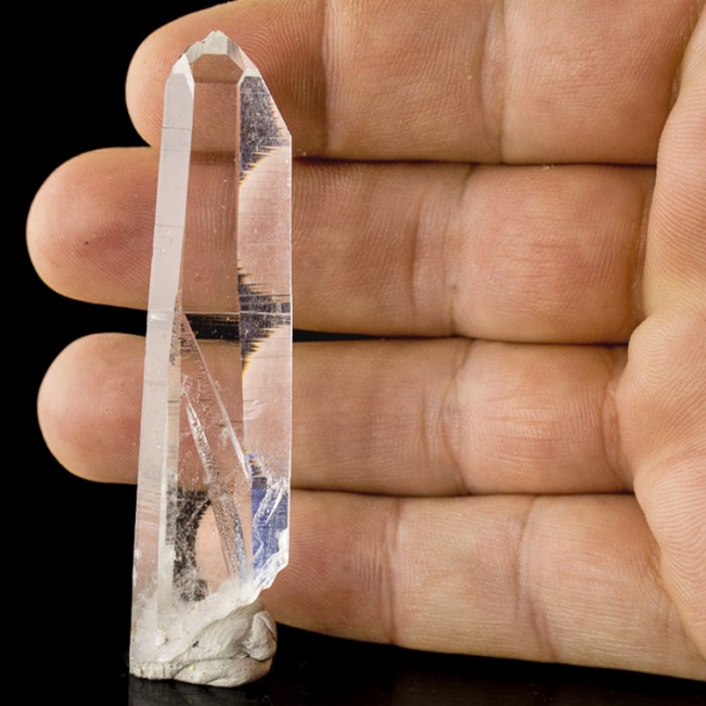 3.1" TESSIN LEMURIAN SEED QUARTZ Gem Sharp Water Clear Crystal Colombia for sale