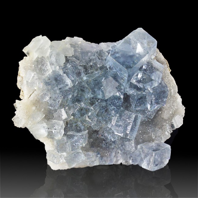 3.8" Glassy Faced PaleBlue Clear GEM FLUORITE Crystals w-Phantoms Spain for sale