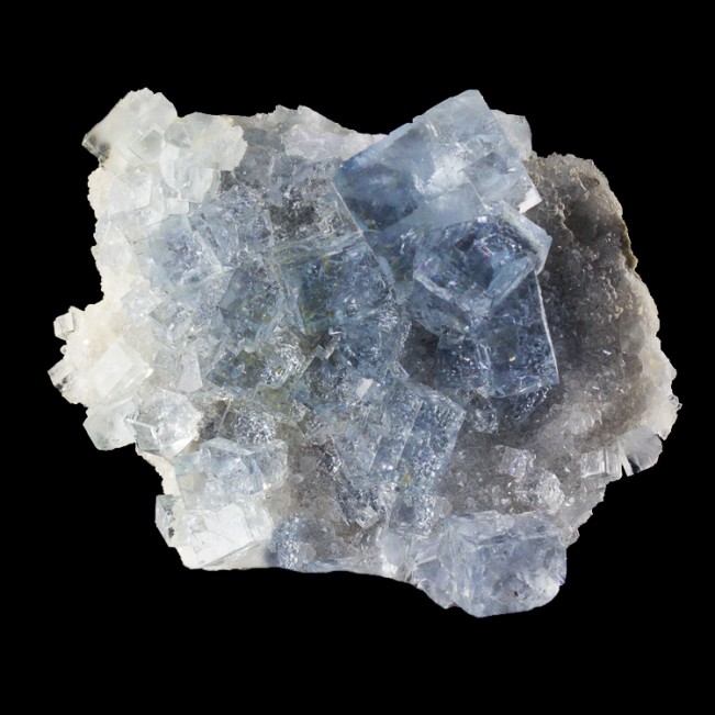 3.8" Glassy Faced PaleBlue Clear GEM FLUORITE Crystals w-Phantoms Spain for sale