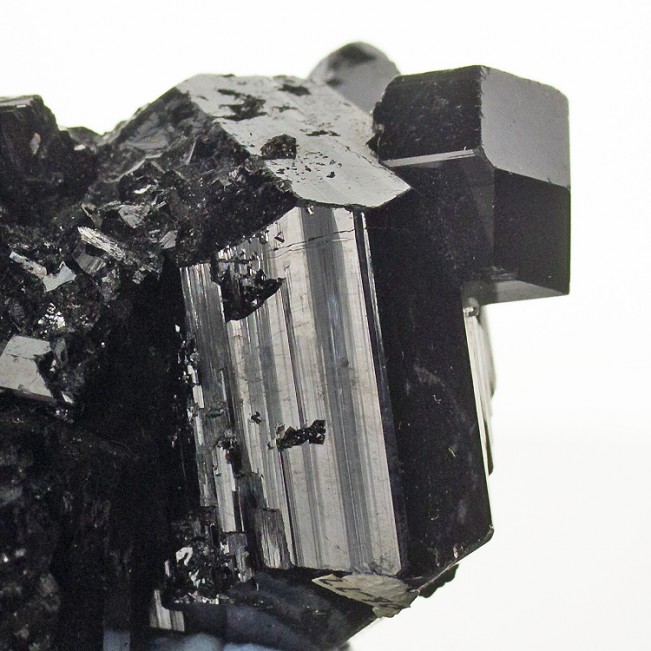 2.2" Mirror Bright WetLook Jet Black SCHORL TOURMALINE Crystals Namibia for sale