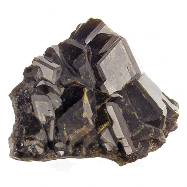 3.5" Glossy Dark Chocolate Brown MELANITE Crystals v.of ANDRADITE Mali for sale