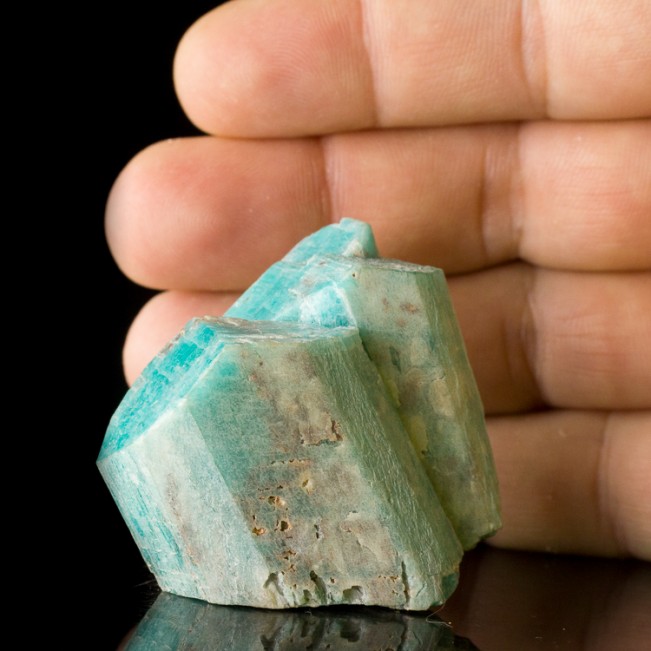 1.8" Terminated Twin AMAZONITE Crystals Vivid Turquoise Blue Colorado for sale
