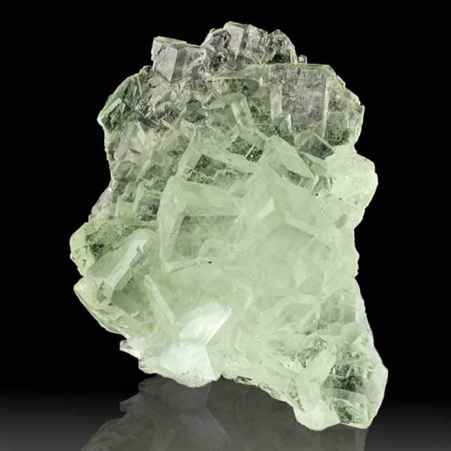 4.4" Ultra Clear Light Green See-Thru FLUORITE Sharp Shiny Cubic Crystals China