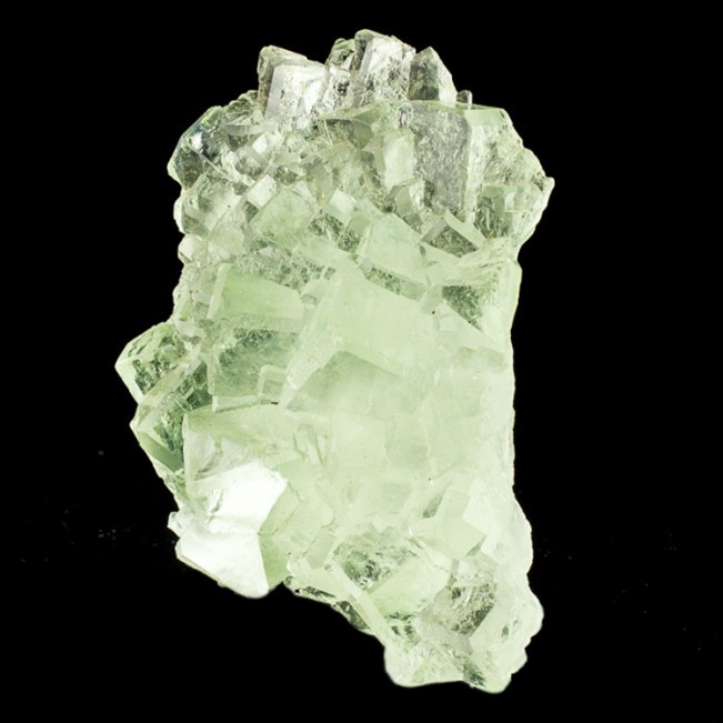 4.4" Ultra Clear Light Green See-Thru FLUORITE Sharp Shiny Cubic Crystals China