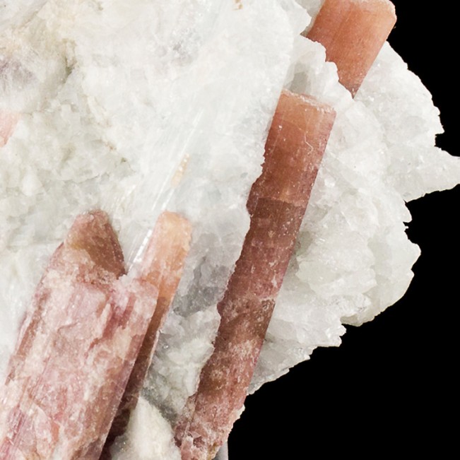 3.6" Magenta PINK TOURMALINE Shiny Crystals in Feldspar+Quartz Brazil for sale