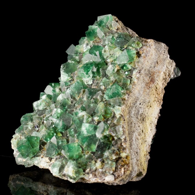 5.2" Blue Green FLUORITE Sharp Cubic Crystals to .6" Rogerley Mine UK for sale