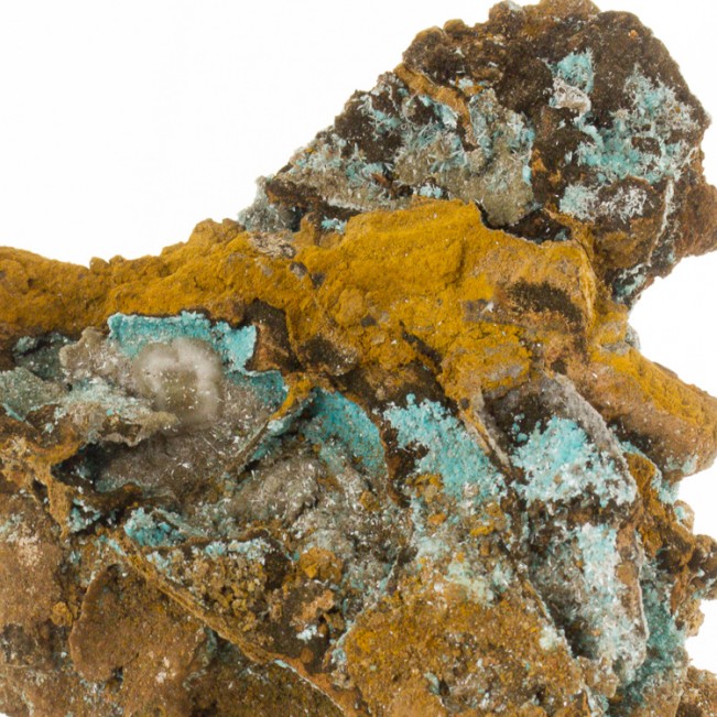 4.5" ROSASITE CRYSTALS Spiky Turquoise Blue on Limonite Ojuela Mexico for sale