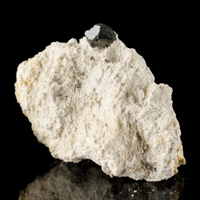 9mm Sharp Shiny Metallic BIXBYITE Crystal in 2.3" Rhyolite Matrix Utah for sale