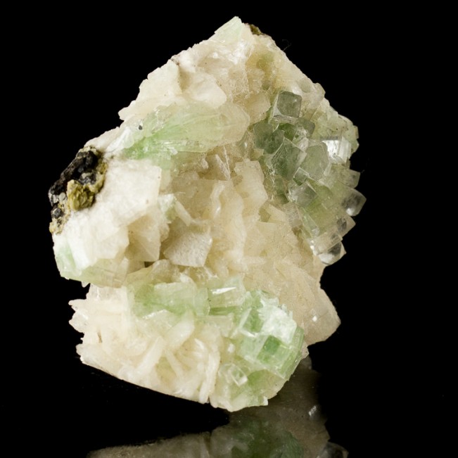 3.3" DISCO BALL APOPHYLLITE Gem Green Crystal Mounds on Stilbite India for sale