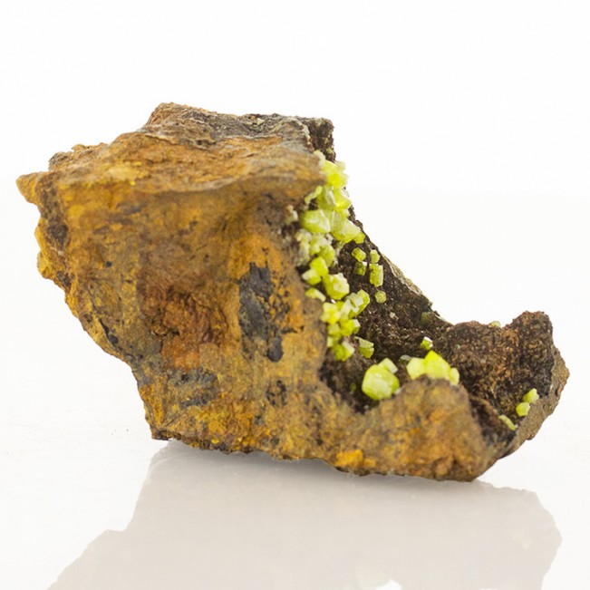 2.2" PYROMORPHITE Sharp Apple Green Crystals Set on Dark Matrix Morocco for sale