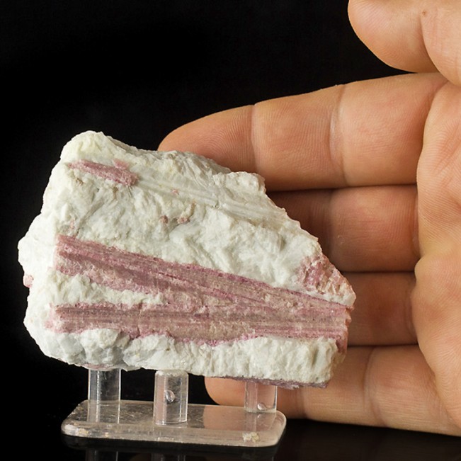 3.2" Vivid Magenta PINK TOURMALINE Shiny Crystals inMilky Quartz Brazil for sale