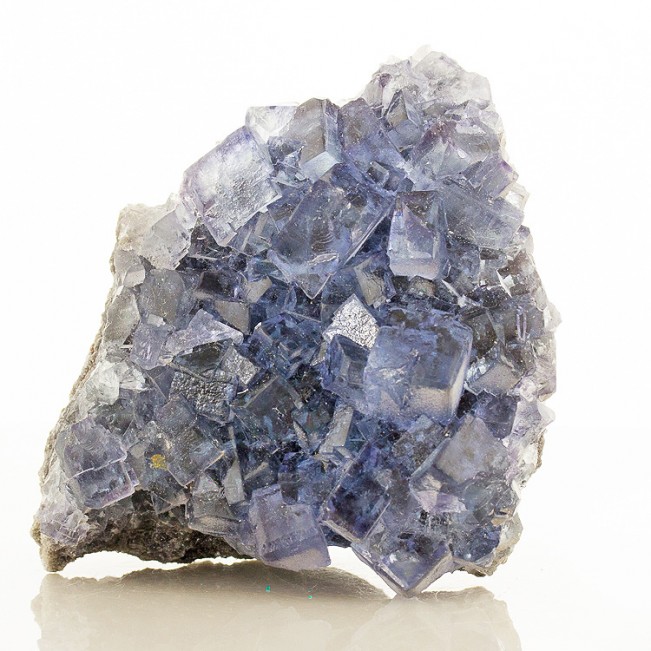3.8" Gem Clear Cubic BLUE FLUORITE Sharp Glassy Crystals Asturias Spain for sale