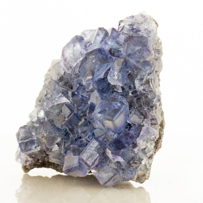 3.8" Gem Clear Cubic BLUE FLUORITE Sharp Glassy Crystals Asturias Spain for sale