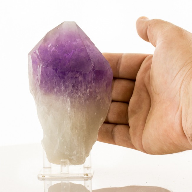 5.3" Dark Purple AMETHYST Quartz Crystal Chisel-Tip Termination Bolivia for sale