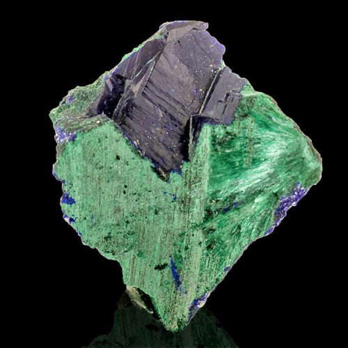 1.1" Indigo Blue AZURITE Crystals +Green SILK...